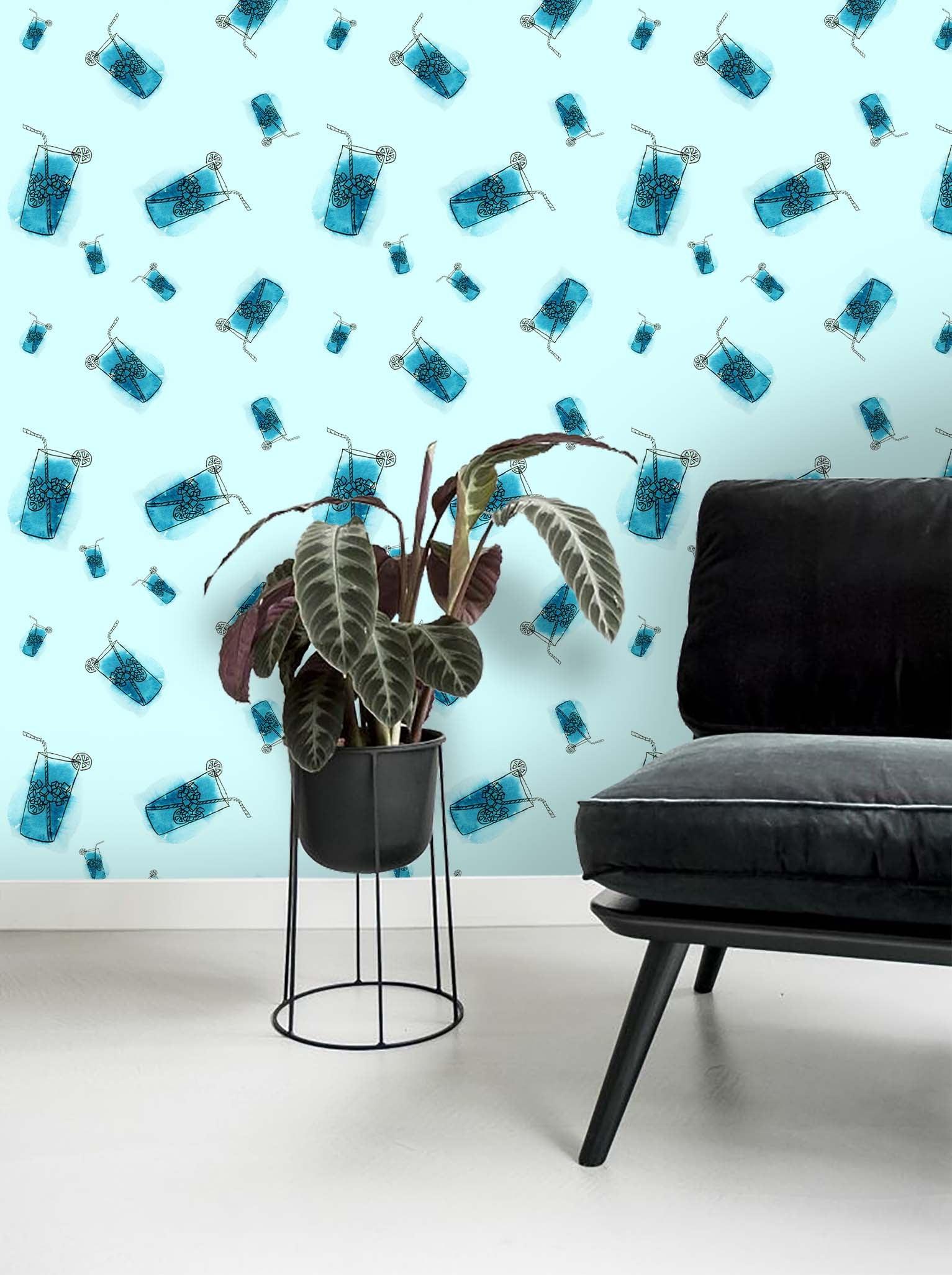 3D Blue Juice Wall Mural Wallpaper 98- Jess Art Decoration