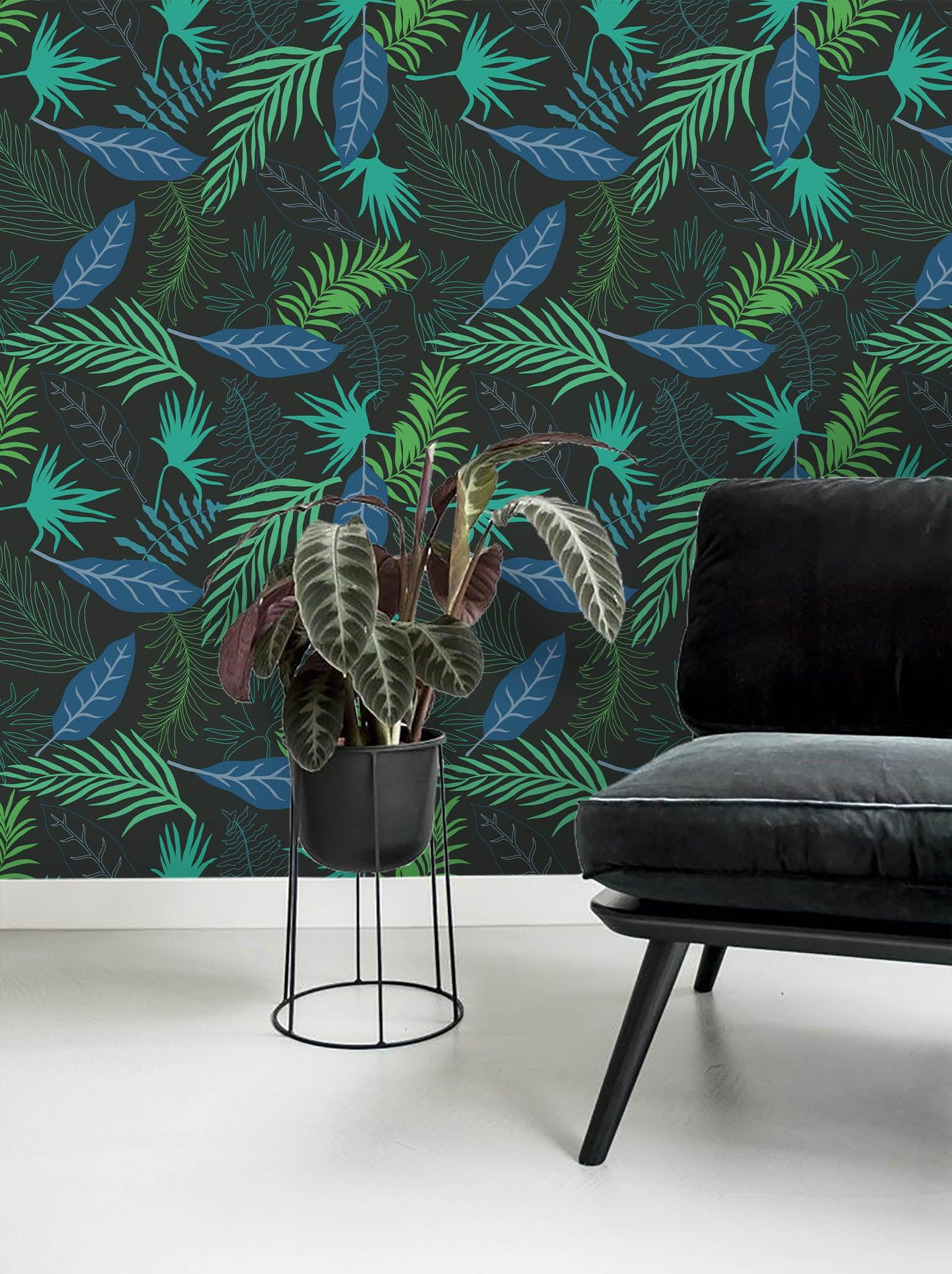 3D Green Blue Leaves Wall Mural Wallpaper 57- Jess Art Decoration