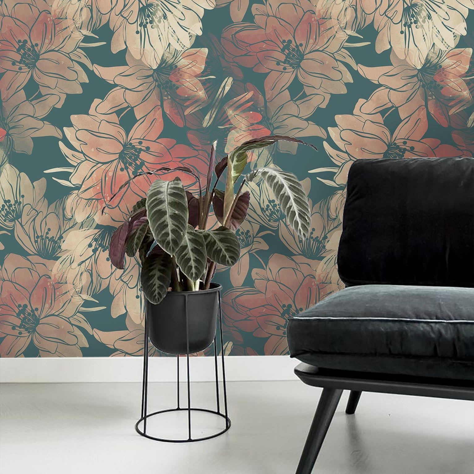 3D Retro Flower Green Wall Mural Wallpaper 43- Jess Art Decoration