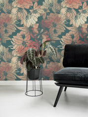 3D Retro Flower Green Wall Mural Wallpaper 43- Jess Art Decoration