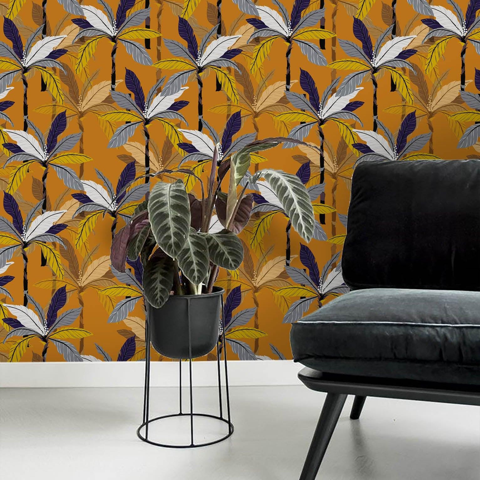 3D Yellow Coconut Tree Wall Mural Wallpaper 5- Jess Art Decoration