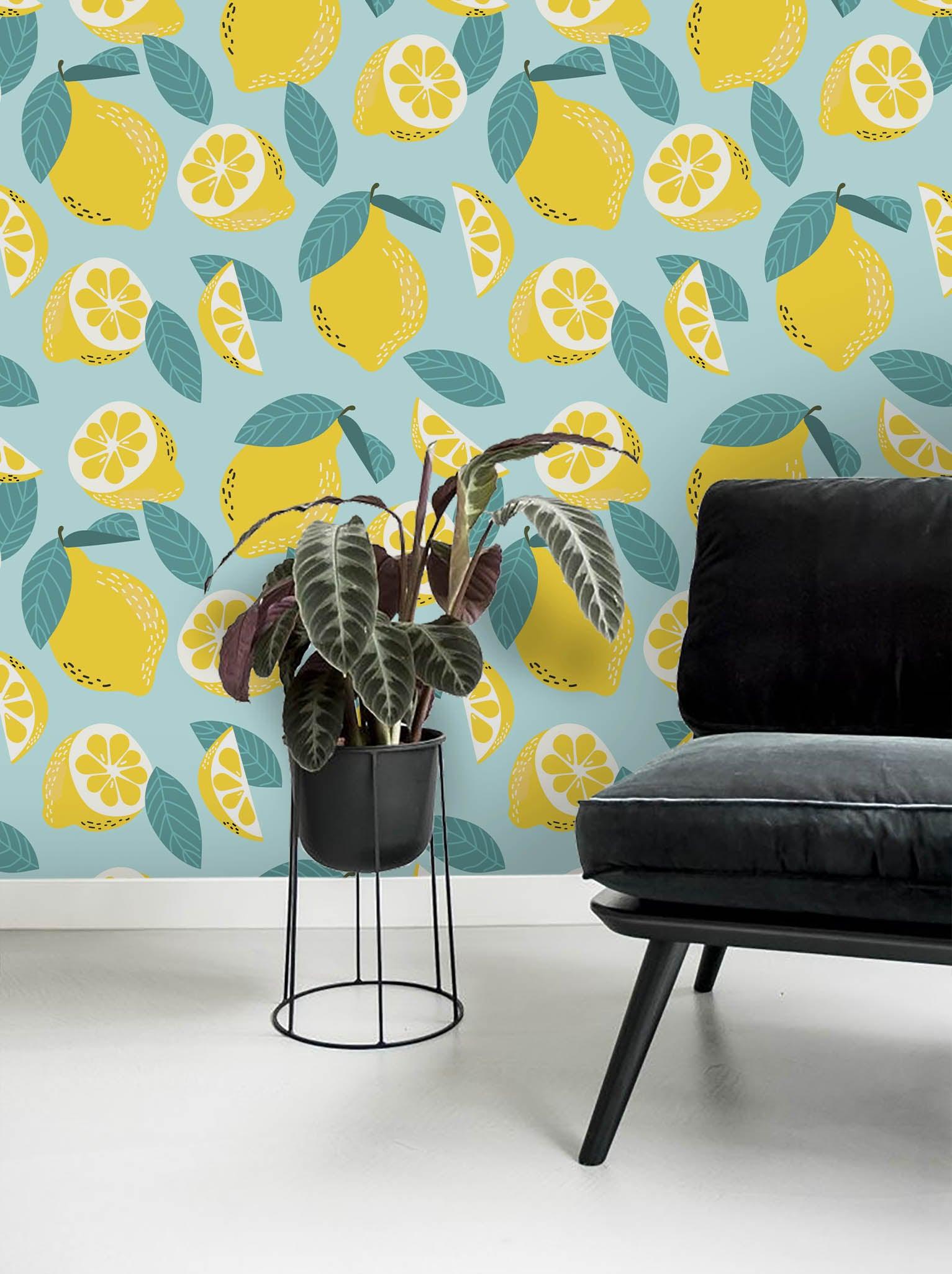 3D Yellow Lemon Wall Mural Wallpaper 58- Jess Art Decoration