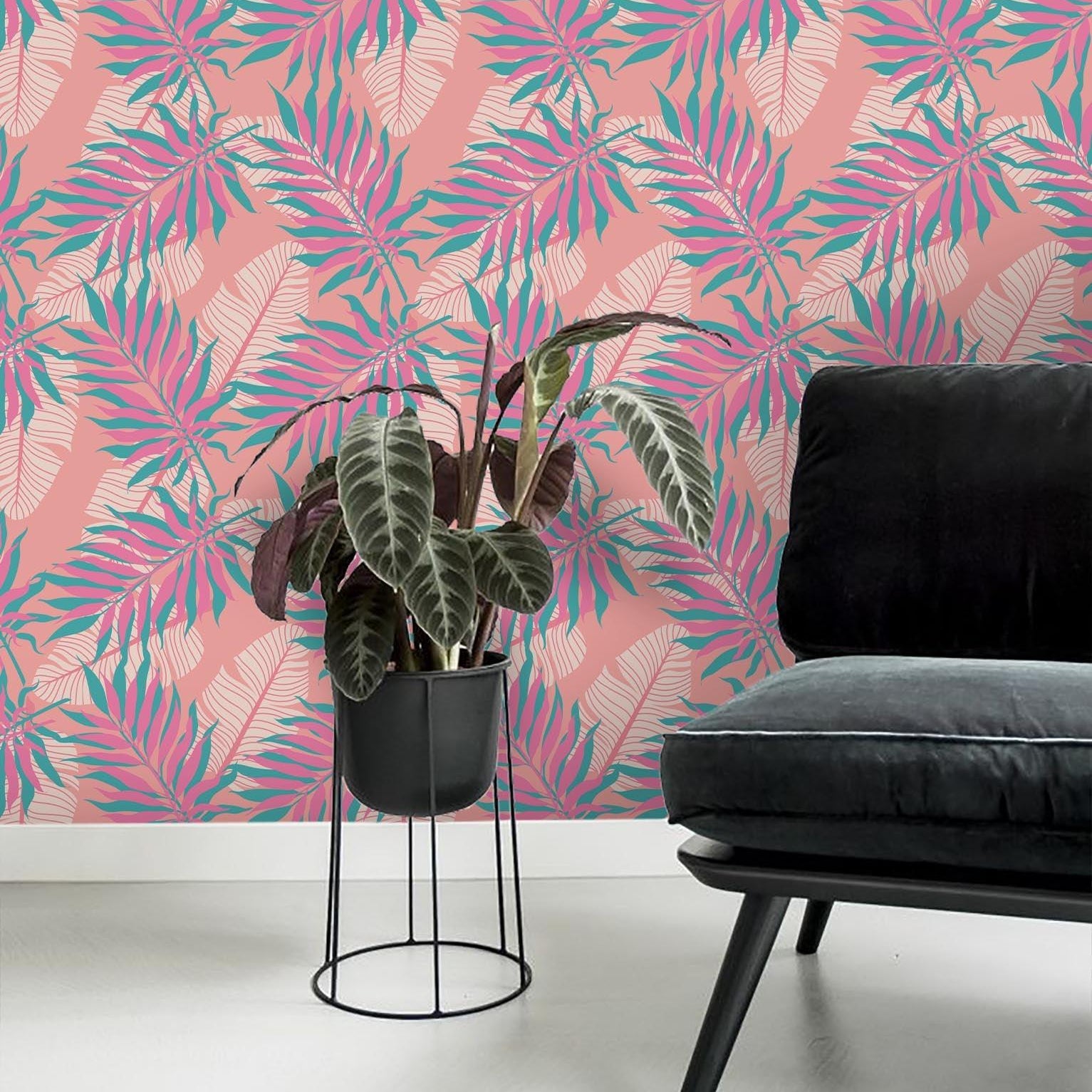 3D Pink Leaves Wall Mural Wallpaper 130- Jess Art Decoration