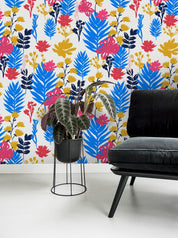 3D Blue Yellow Leaves Wall Mural Wallpaper 34- Jess Art Decoration