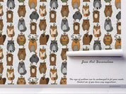 Cartoon Owl Bear Buck Animal Wall Mural Wallpaper LXL- Jess Art Decoration