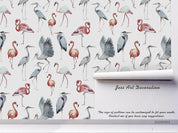 Cartoon Flamingo Crane Bird Animal Wall Mural Wallpaper LXL- Jess Art Decoration