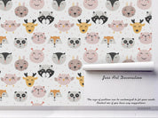 3D Cartoon Cute Animal Bear Panda Fox Pattern Wall Mural Wallpaper WJ 5038- Jess Art Decoration