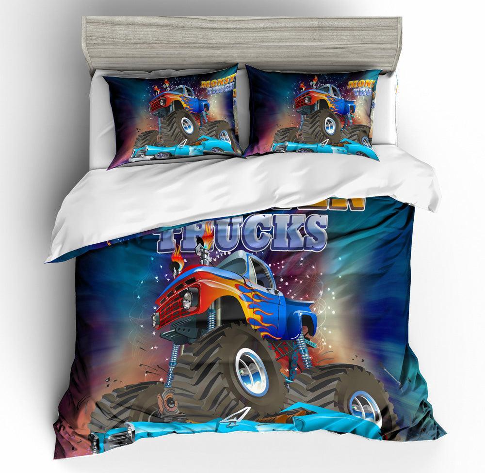 3D Monster Trucks DS Quilt Cover Set Bedding Set Pillowcases 81- Jess Art Decoration