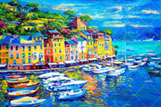 3D City Harbor Yacht Oil Painting Wall Mural Wallpaper SF- Jess Art Decoration