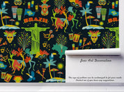 3D Cartoon Colorful Brazil Sign Wall Mural Wallpaper LXL 945- Jess Art Decoration