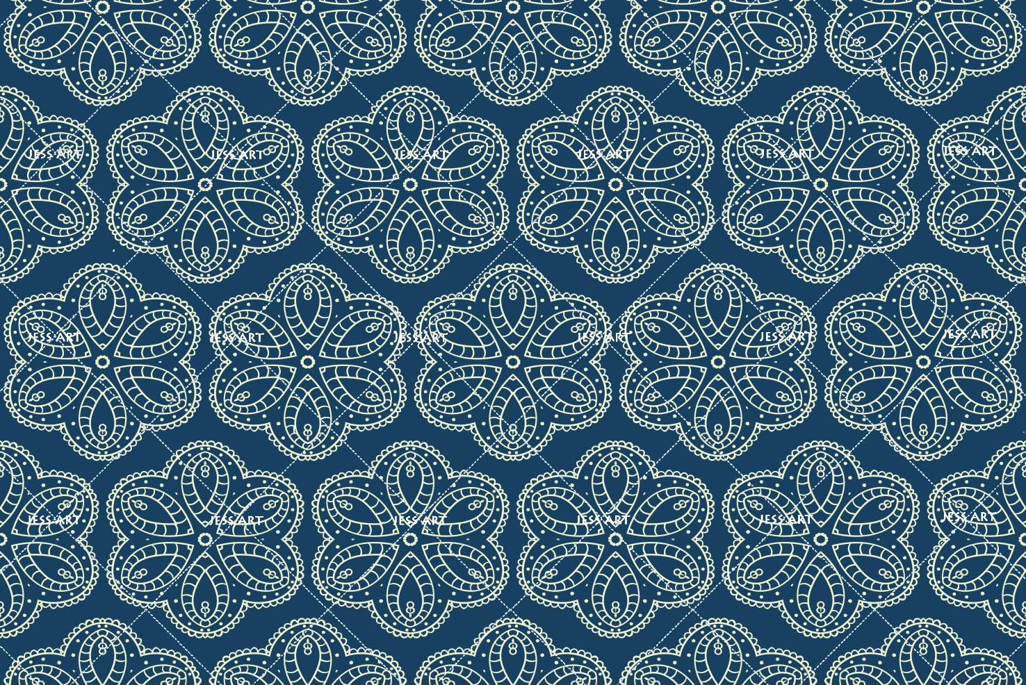 3D Navy Floral Pattern Wall Mural Wallpaper 66- Jess Art Decoration