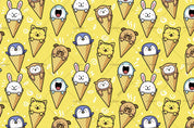 3D Cartoon Animal Ice Cream Yellow Wall Mural Wallpaper LQH 24- Jess Art Decoration