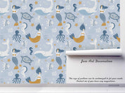 3D Cartoon Whale Octopus Mermaid Wall Mural Wallpaper LQH 268- Jess Art Decoration