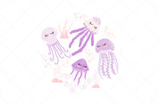 3D Cute Jellyfish Hand Drawn Wall Mural Wallpaper WJ 3103- Jess Art Decoration