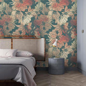 3D Retro Flower Green Wall Mural Wallpaper 43- Jess Art Decoration