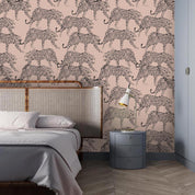 3D Leopard Pink Wall Mural Wallpaper 126- Jess Art Decoration