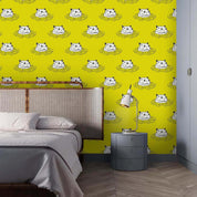 3D Hippo Yellow Wall Mural Wallpaper 115- Jess Art Decoration