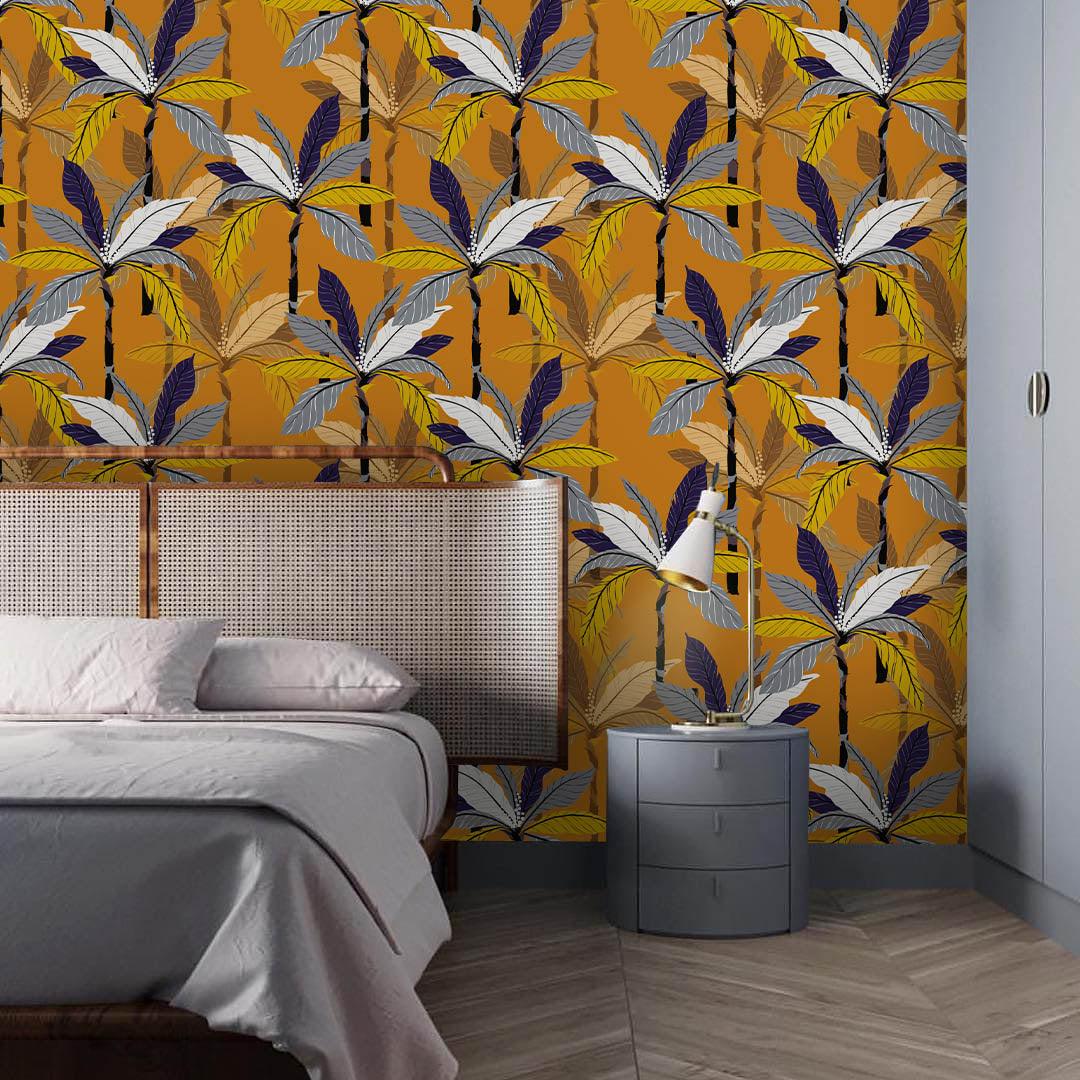 3D Yellow Coconut Tree Wall Mural Wallpaper 5- Jess Art Decoration