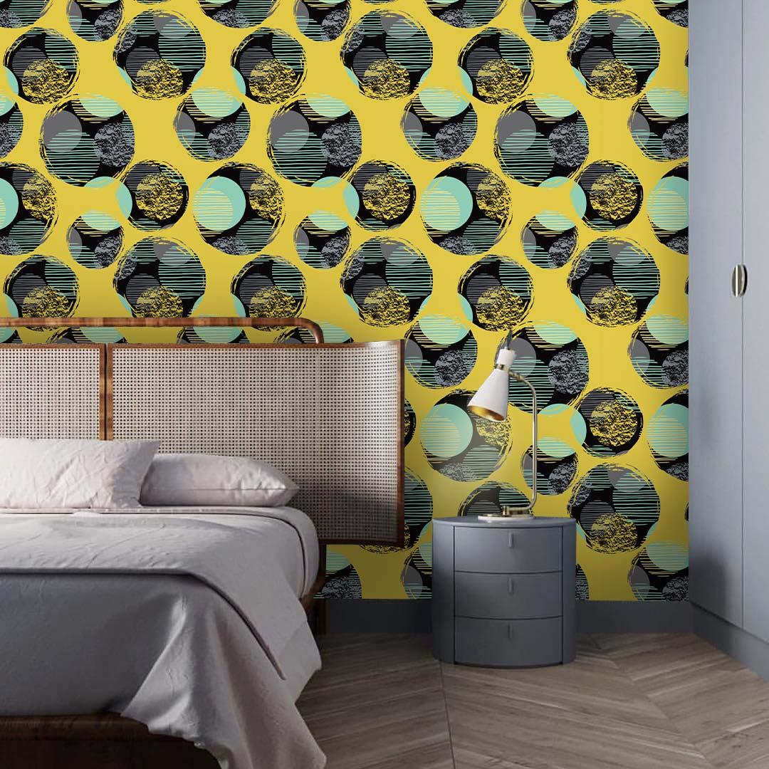 3D Mottled Round Yellow Wall Mural Wallpaper 91- Jess Art Decoration