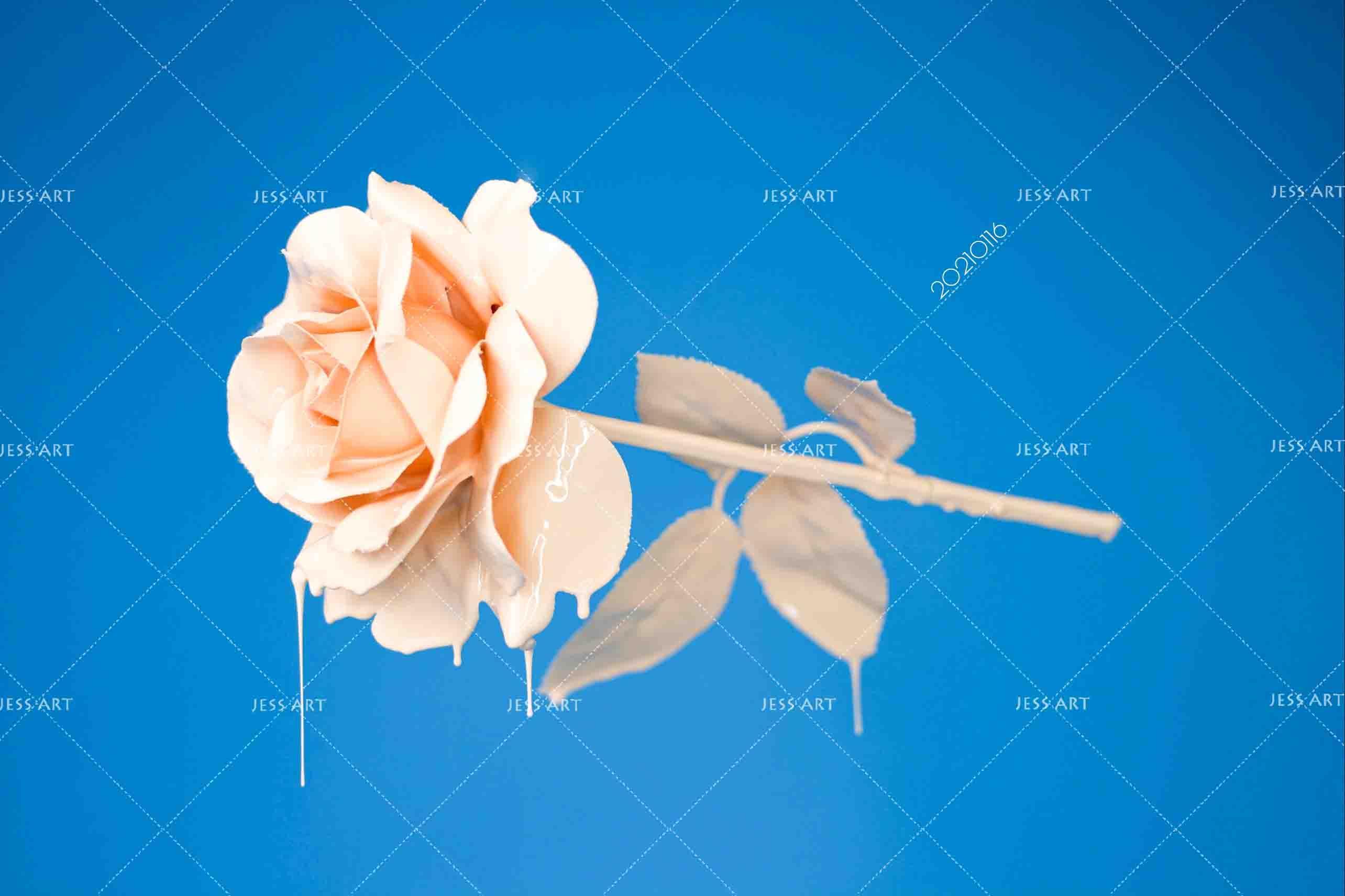 3D Rose Floral Blue Background Wall Mural Wallpaper LQH 39- Jess Art Decoration