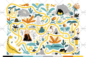 3D Cartoon Colorful Leaves Plant Yellow Line Wall Mural Wallpaper LXL- Jess Art Decoration