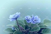 3D Watercolor Blue Floral Leaves Wall Mural Wallpaper LQH 21- Jess Art Decoration
