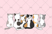 3D Cartoon Animal Cat Pink Wall Mural Wallpaper LQH 56- Jess Art Decoration