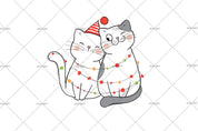 3D Cartoon Animal Cat Christmas Wall Mural Wallpaper LQH 59- Jess Art Decoration