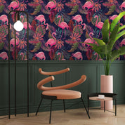 3D Pink Flamingo Leaf Wall Mural Wallpaper 163- Jess Art Decoration