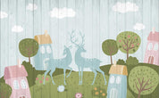 3D Board Elk House Trees Wall Mural Wallpaper 1649- Jess Art Decoration