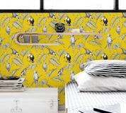 3D Long Billed Bird Yellow Wall Mural Wallpaper 132- Jess Art Decoration