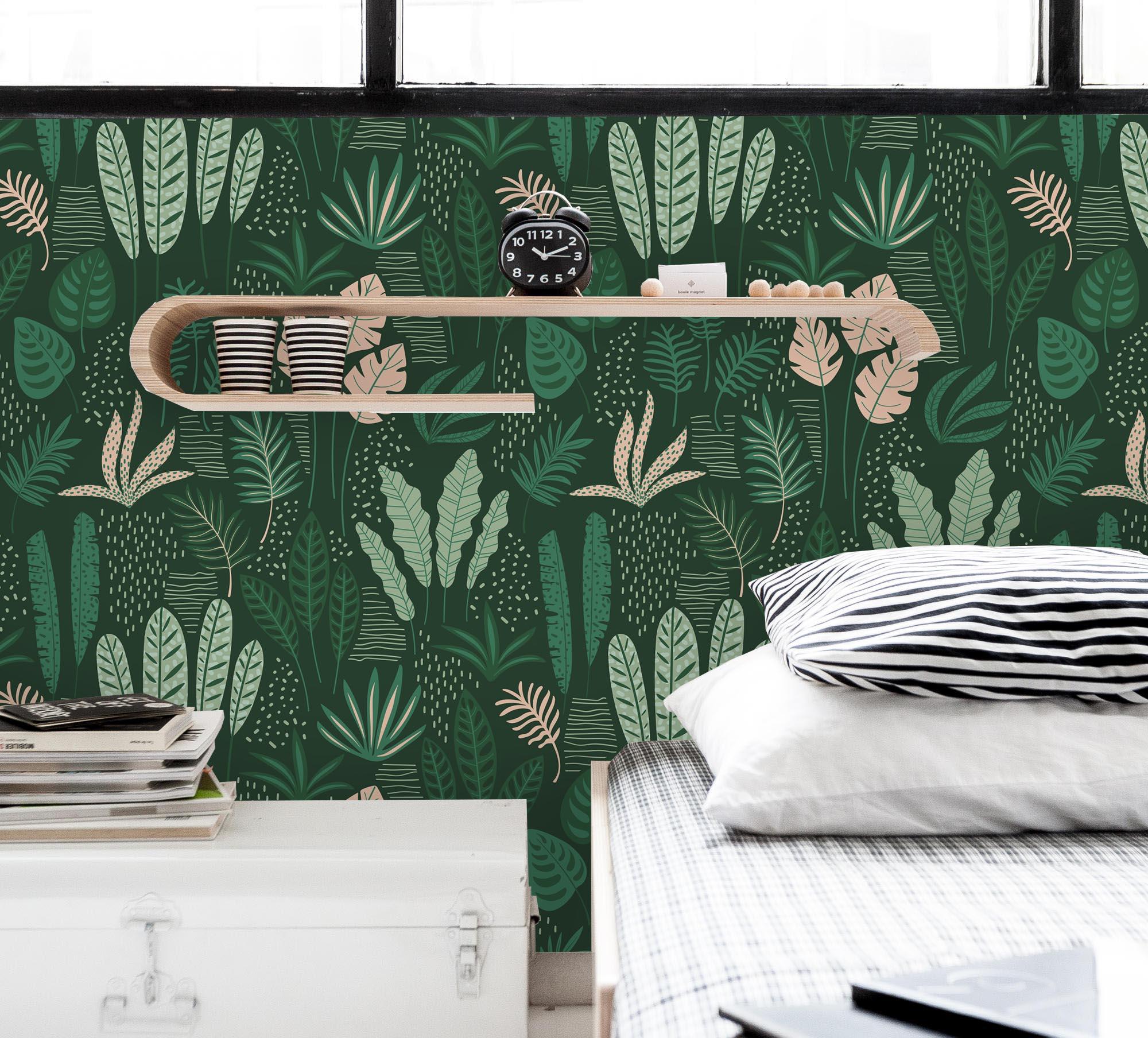3D Green leaves Wall Mural Wallpaper 31- Jess Art Decoration