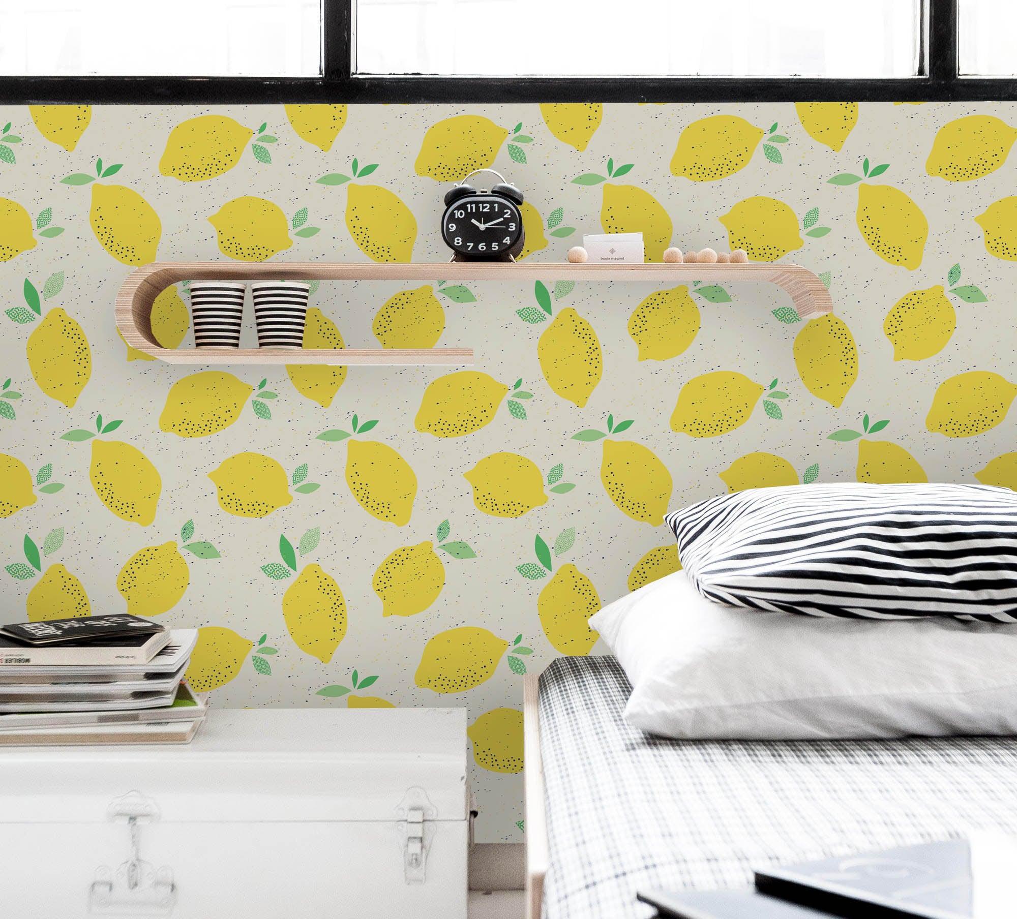 3D Yellow Lemon Wall Mural Wallpaper 1- Jess Art Decoration