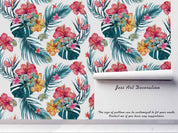 3D Giant Tropical Floral colourful tropical flower mural wall mural wallpaper for dining room - view 4