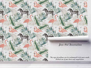 3D Pink Flamingo Zebra Plant Wall Mural Wallpaper LXL 412- Jess Art Decoration