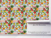 3D Colorful Fruity Pink Flamingo Wall Mural Wallpaper LXL 428- Jess Art Decoration