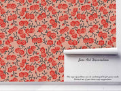 3D Red Floral Wall Mural Wallpaper SF51- Jess Art Decoration