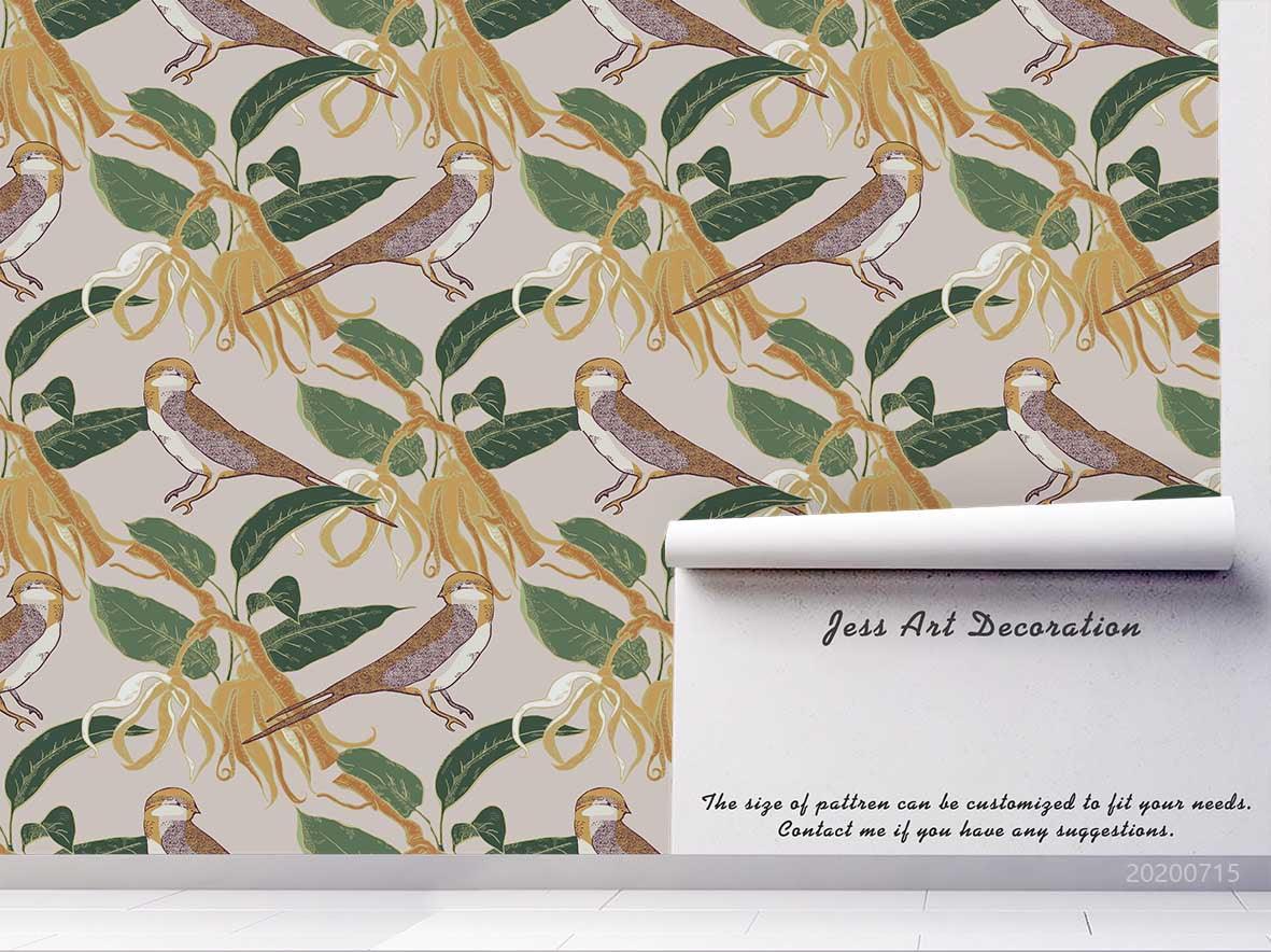 3D Flowers Birds Wall Mural Wallpaper SF66- Jess Art Decoration