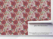 3D Hand Sketching Red Floral Leaves Plant Wall Mural Wallpaper LXL 1300- Jess Art Decoration