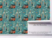 3D Cartoon Red Car Vehicle Door Tree Plant Pattern Wall Mural Wallpaper LXL- Jess Art Decoration