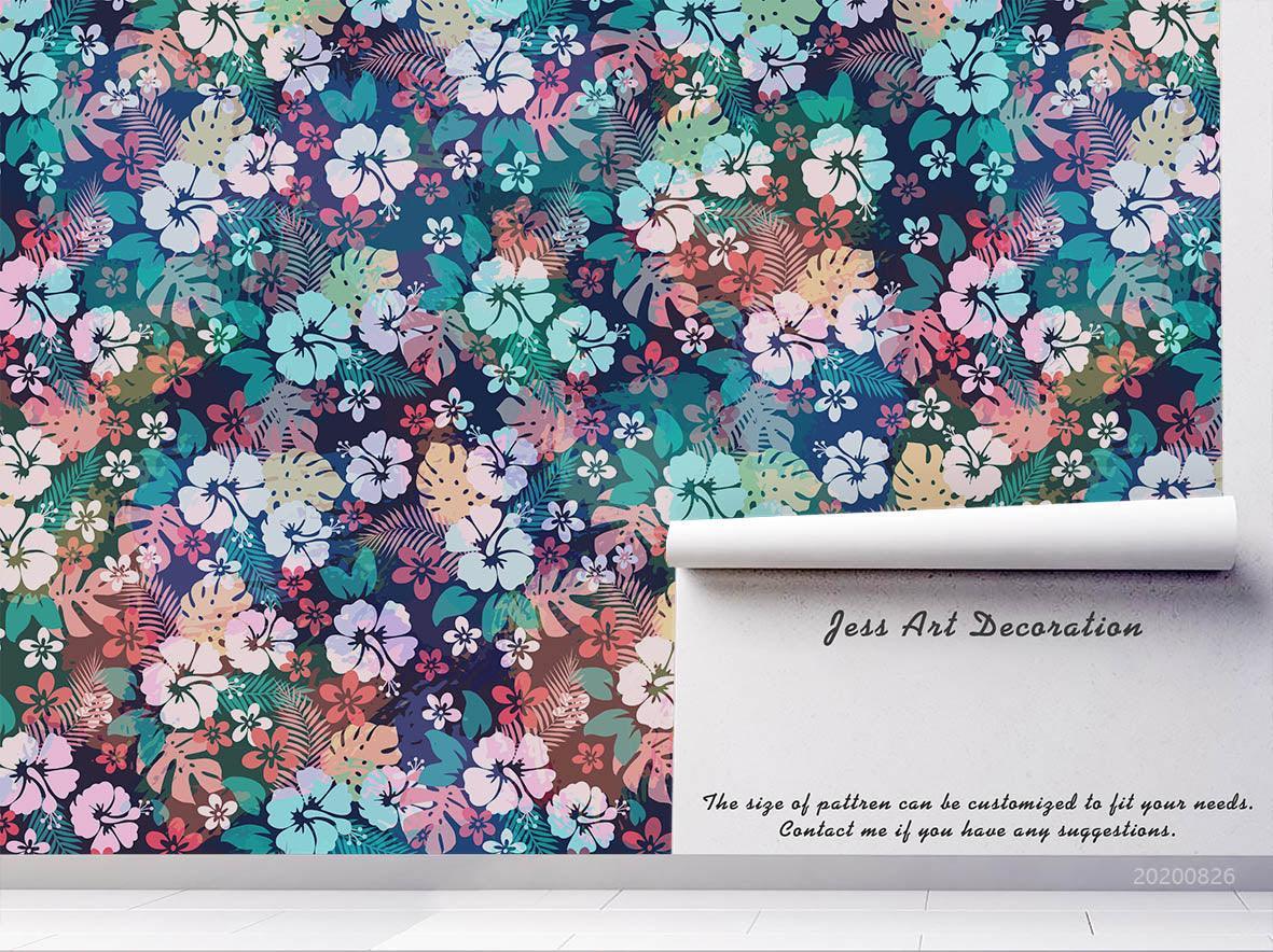 3D Hand Sketching Colorful Floral Plant Wall Mural Wallpaper LXL 1330- Jess Art Decoration
