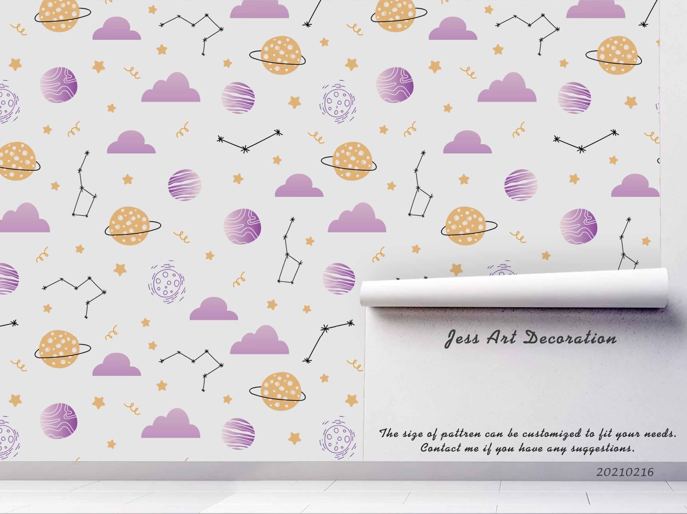 3D Cartoon Planet Cloud Constellation Wall Mural Wallpaper LQH 31- Jess Art Decoration