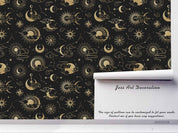 3D Golden Space Sun Moon Wall Mural Wallpaper LQH 464- Jess Art Decoration