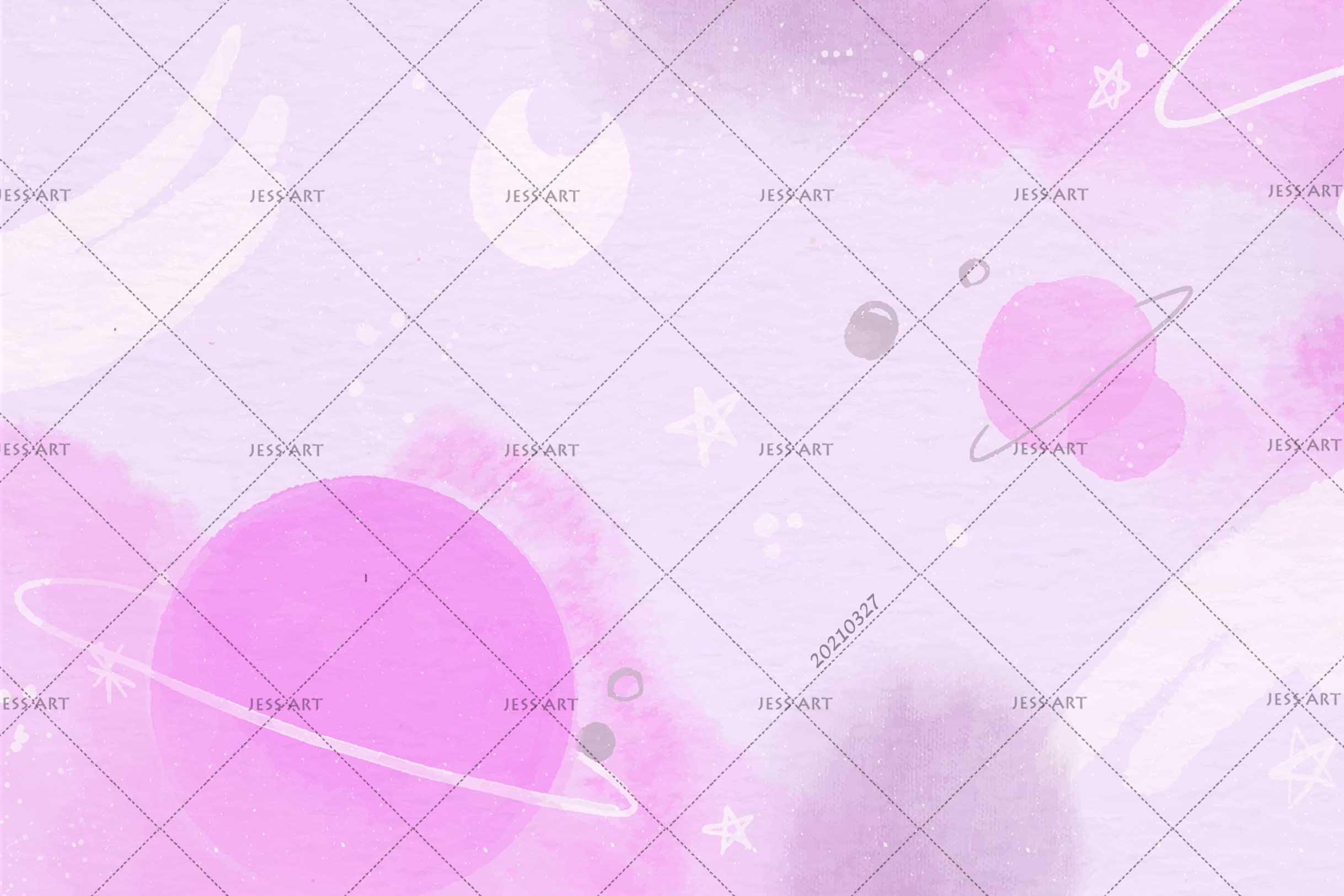 3D Watercolor Purple Space Planet Wall Mural Wallpaper LQH 46- Jess Art Decoration