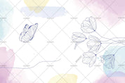 3D Watercolor Floral Butterfly Wall Mural Wallpaper LQH 15- Jess Art Decoration