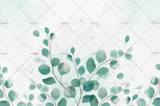 3D Watercolor Green Leaf Wall Mural Wallpaper LQH 126- Jess Art Decoration