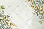 3D Hand Draw Plant Leaf  Paint Gold Wall Mural Wallpaper SWW1136- Jess Art Decoration