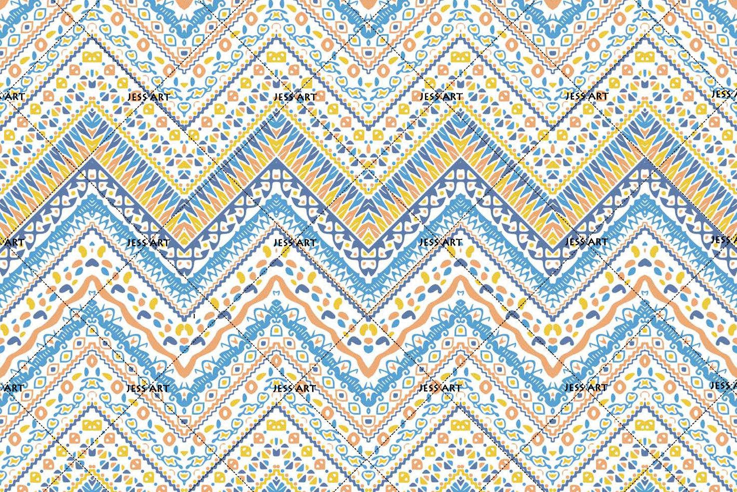 3D Blue Zigzag Wall Mural Wallpaper 127- Jess Art Decoration