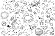 3D Hand Drawn Space Planet Wall Mural Wallpaper LQH 29- Jess Art Decoration