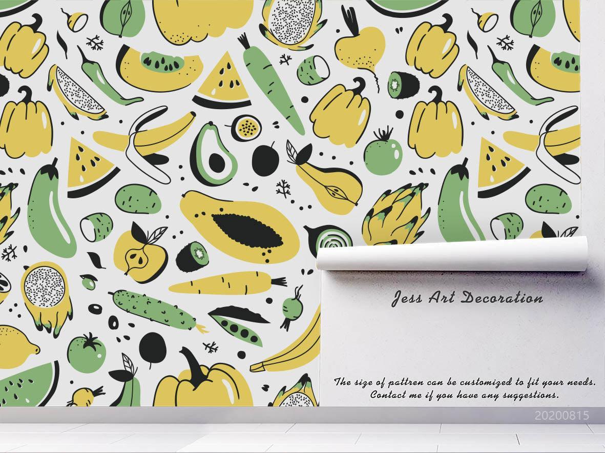 3D Cartoon Colorful Fruity Wall Mural Wallpaper LXL 1000- Jess Art Decoration